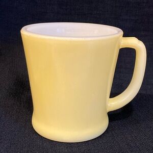 Fire King D-Handle Lemon Yellow Mug Cup Milk Glass Anchor Hocking Vintage